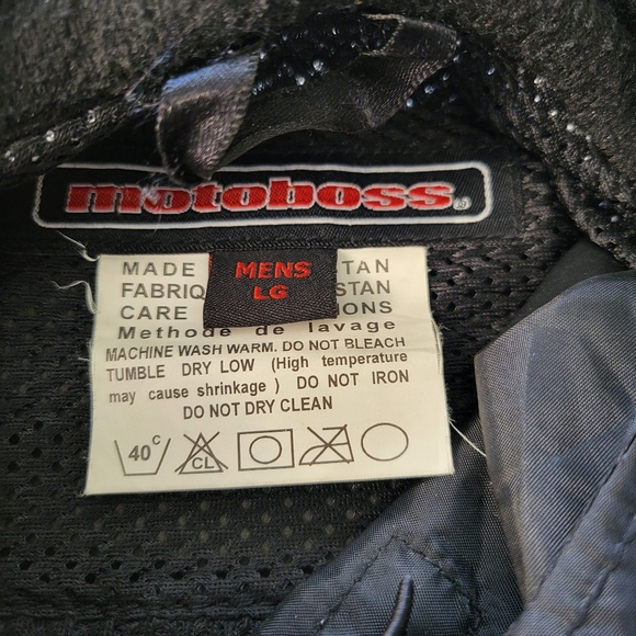 Motoboss Heavy Duty Motorcycle Jacket with Padding Men's Size Large - Picture 3 of 15